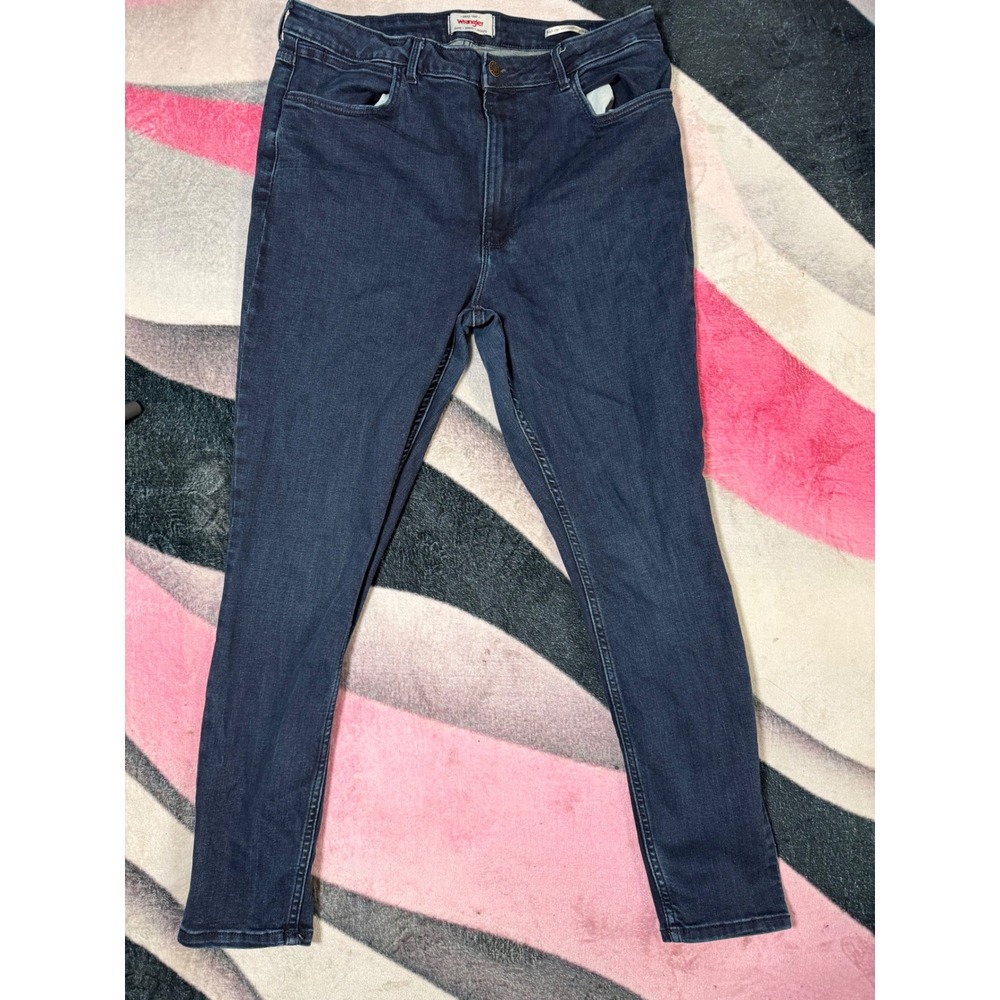 Wrangler High Rise Unforgettable Skinny Jeans Dark Wash Blue Denim 10MT1SNCS 18